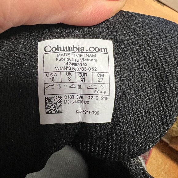 Columbia Womens Waterproof Hiking Boots , size 10, Lace-Up Grey/Black Rugged Sol - Picture 8 of 9